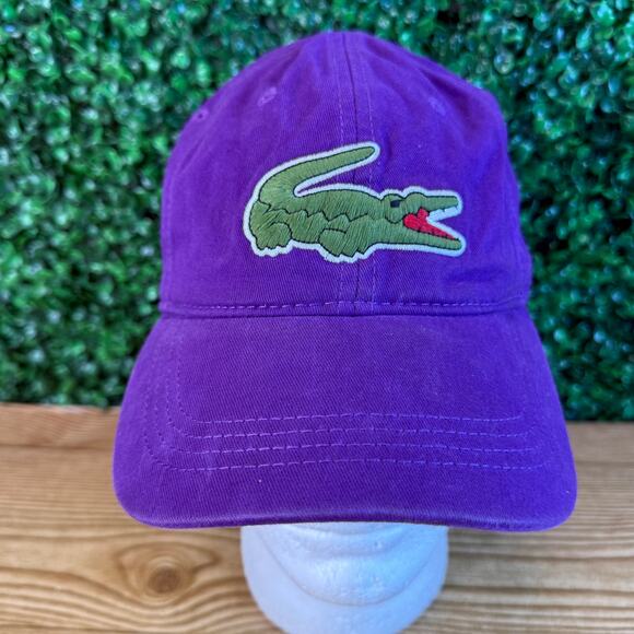 Lacoste Purple Big Crocodile Adjustable Baseball Tennis Hat Golf Cap - Picture 1 of 9